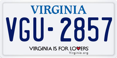 VA license plate VGU2857