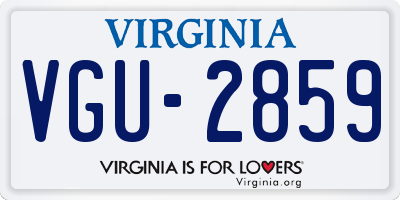 VA license plate VGU2859
