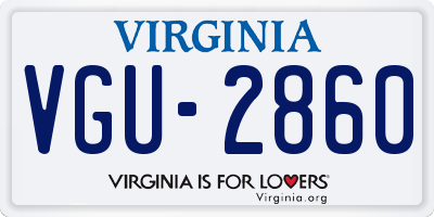 VA license plate VGU2860
