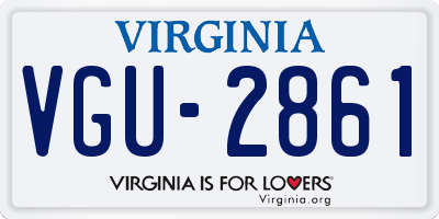 VA license plate VGU2861