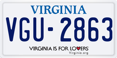 VA license plate VGU2863