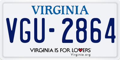 VA license plate VGU2864