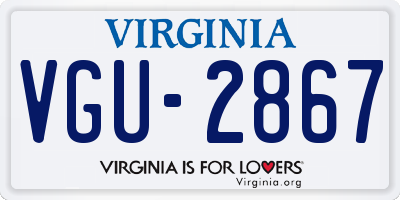 VA license plate VGU2867