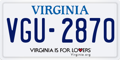 VA license plate VGU2870
