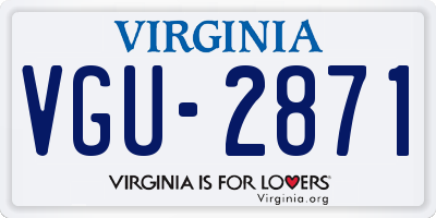 VA license plate VGU2871