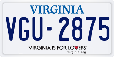 VA license plate VGU2875