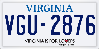 VA license plate VGU2876
