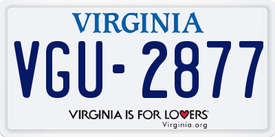 VA license plate VGU2877