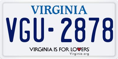 VA license plate VGU2878