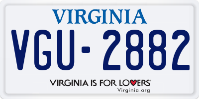 VA license plate VGU2882