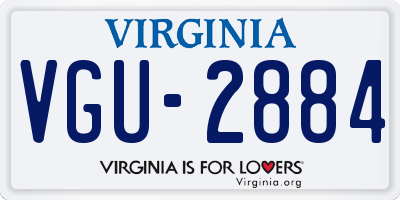VA license plate VGU2884