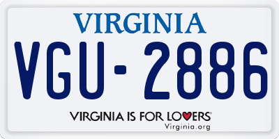 VA license plate VGU2886
