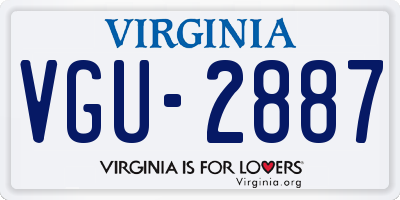 VA license plate VGU2887