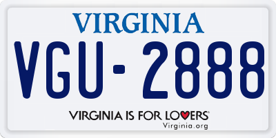 VA license plate VGU2888