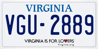 VA license plate VGU2889