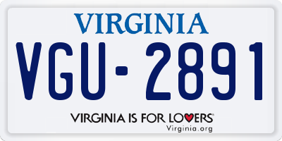 VA license plate VGU2891