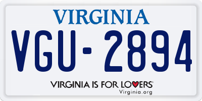 VA license plate VGU2894