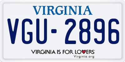 VA license plate VGU2896