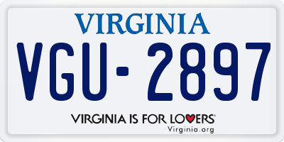 VA license plate VGU2897