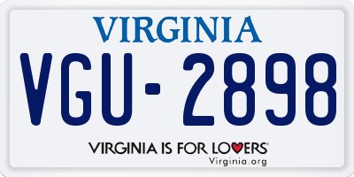 VA license plate VGU2898