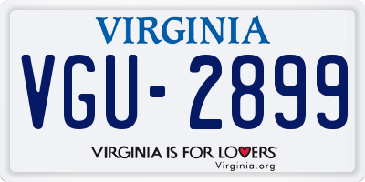 VA license plate VGU2899