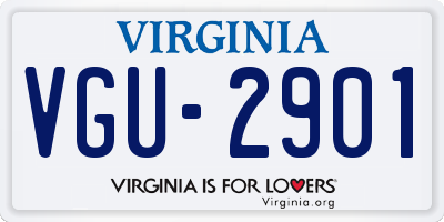 VA license plate VGU2901