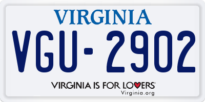 VA license plate VGU2902