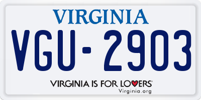 VA license plate VGU2903