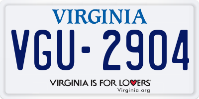 VA license plate VGU2904