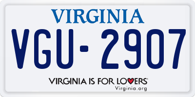 VA license plate VGU2907