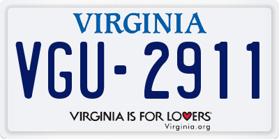 VA license plate VGU2911