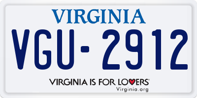 VA license plate VGU2912