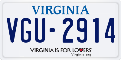 VA license plate VGU2914