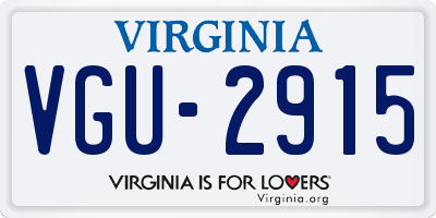 VA license plate VGU2915