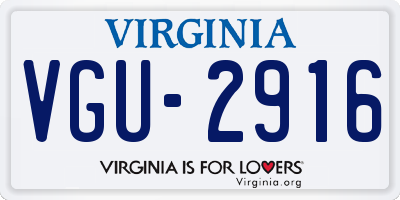 VA license plate VGU2916