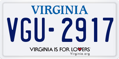 VA license plate VGU2917