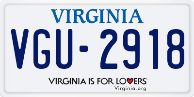 VA license plate VGU2918