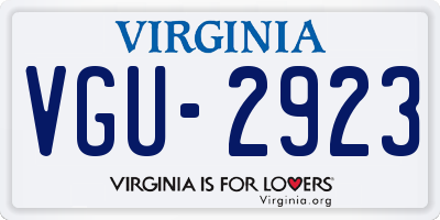 VA license plate VGU2923