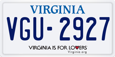 VA license plate VGU2927