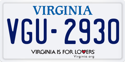 VA license plate VGU2930
