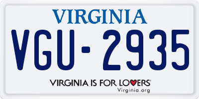 VA license plate VGU2935