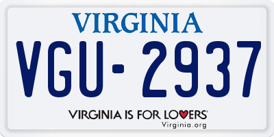 VA license plate VGU2937