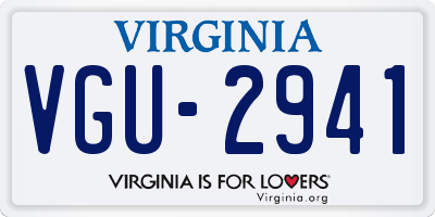 VA license plate VGU2941