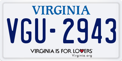 VA license plate VGU2943