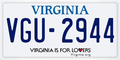 VA license plate VGU2944
