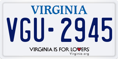 VA license plate VGU2945