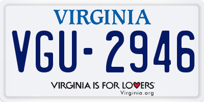 VA license plate VGU2946