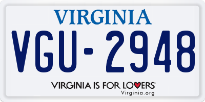 VA license plate VGU2948