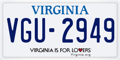VA license plate VGU2949