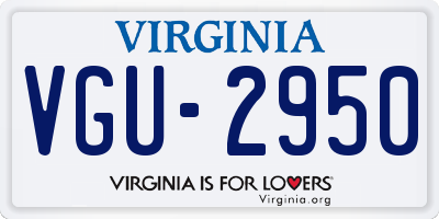 VA license plate VGU2950